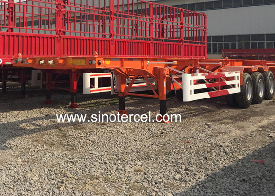 Semi-remolque de cama plana de 40 pies Semi-remolque esquelético de 28T con 2/3/4 ejes