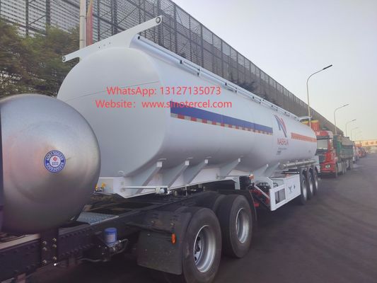 Semi-remolque de tanque de aceite blanco de 3ejes con capacidad de carga de 45CBM