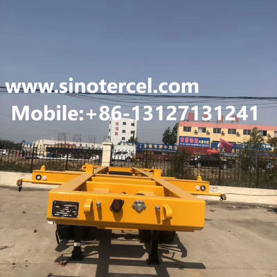 3 ejes Tipo esqueleto Contenedor Semirremolque Amarillo Excelente capacidad de carga