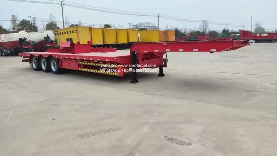 Remolque semi-bajo 60t 3 Ejes remolque de cama baja contenedores de tracción Aplicables en áreas de altura restringida Conducción suave