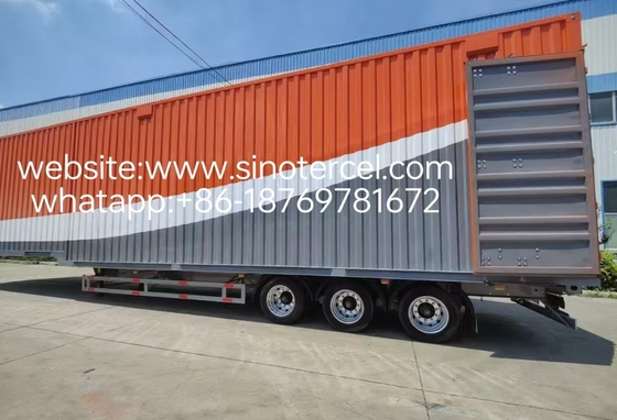 Semirremolque de carga tipo caja de 3 ejes y alta resistencia con gran capacidad de carga