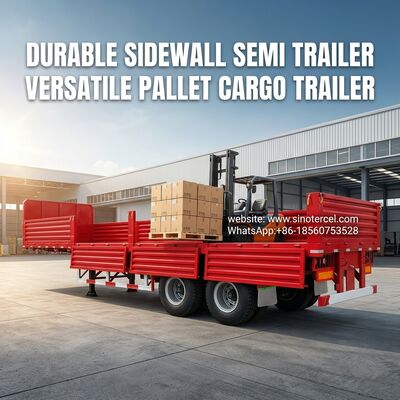 SINOTERCEL 3 Ejes Pared lateral Semirremolque Pared lateral remolque transporte de paletas fácil descarga Eficiente carga pesada