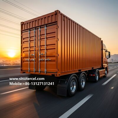 Remolque semi-remolque cerrado amarillo de 53 pies con puertas laterales y traseras