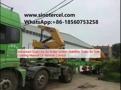 Sistema avanzado de freno de aire de doble línea Remolque de levantamiento lateral para carga lateral manual o de control remoto